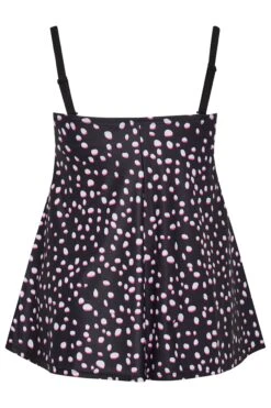 YOURS Curve Black Spot Print Tankini Top -Saga Dresses Shop bc325030 3089 4e 150313 Y