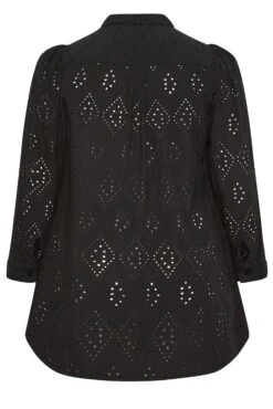 YOURS Curve Black Broderie Anglaise Shirt -Saga Dresses Shop bc3a9af3 d27f 4b 131763 Y