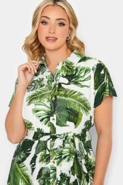 YOURS PETITE Curve Green Leaf Print Shirt Dress 8 YOURS PETITE Curve Green Leaf Print Shirt Dress -Saga Dresses Shop bd3e8776 a05b 4a 174476 D