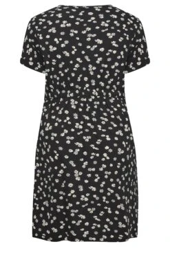 YOURS Curve Black Daisy Print Cotton T-Shirt Dress 11 YOURS Curve Black Daisy Print Cotton T-Shirt Dress -Saga Dresses Shop be544f0c a49e 46 137305 Y