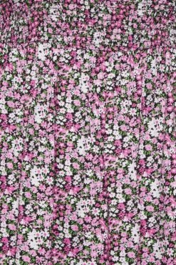 YOURS Curve Pink Floral Ditsy Shirred Midi Dress -Saga Dresses Shop be5592f8 6a4b 4a 137332 Z