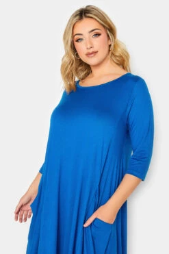 YOURS Curve Cobalt Blue Drape Pocket Dress 8 YOURS Curve Cobalt Blue Drape Pocket Dress -Saga Dresses Shop be67f083 d43e 49 301911 D