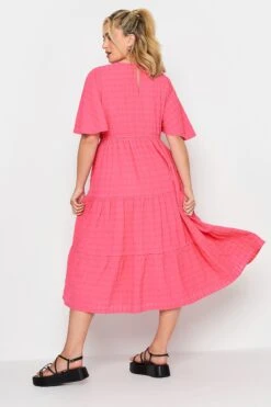 LIMITED COLLECTION Curve Hot Pink Textured Tiered Smock Dress 9 LIMITED COLLECTION Curve Hot Pink Textured Tiered Smock Dress -Saga Dresses Shop bfa4783a 81f9 44 215542 C