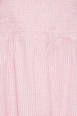 YOURS Curve Pink Gingham Print Square Neck Shirred Top -Saga Dresses Shop bfe443d9 d965 42 330072 Z
