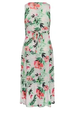 YOURS LONDON Curve Green Floral Print Knot Front Maxi Dress -Saga Dresses Shop c07b962f b85d 49 162141 Y
