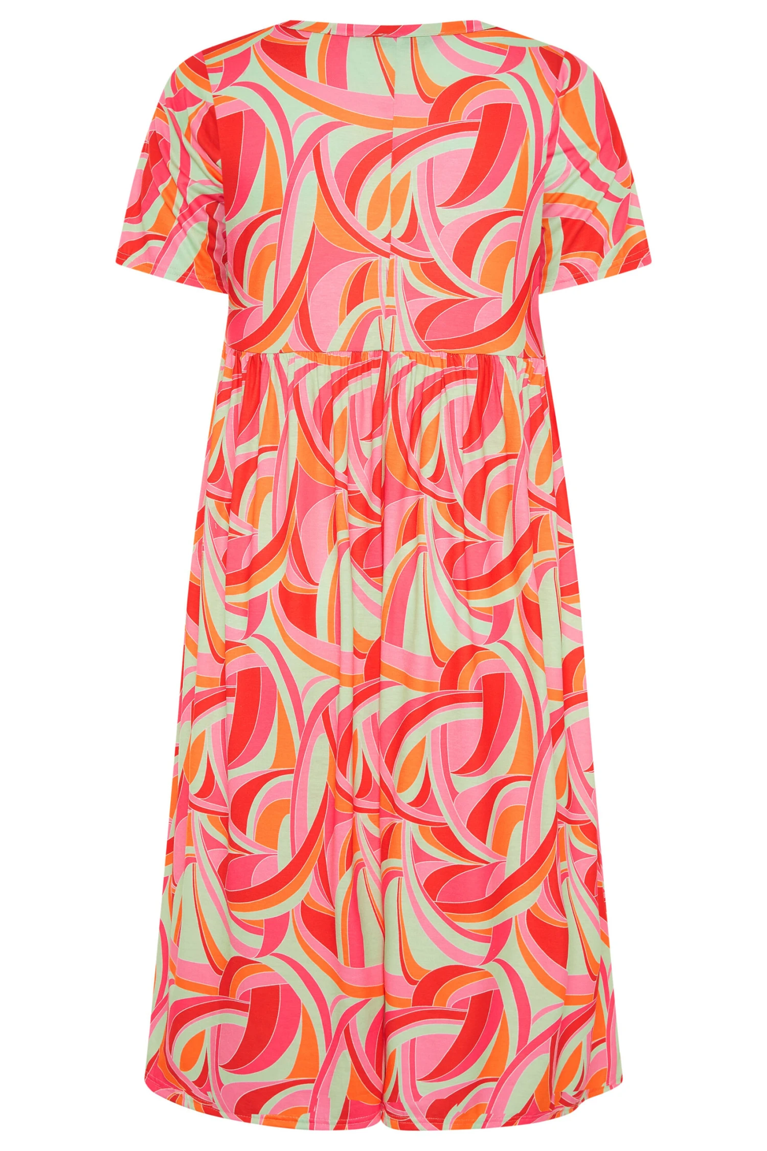 LIMITED COLLECTION Curve Bright Pink Abstract Print Midaxi Smock Dress 8 LIMITED COLLECTION Curve Bright Pink Abstract Print Midaxi Smock Dress - Image 8