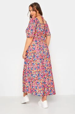 LIMITED COLLECTION Curve Pink Floral Print Tie Front Maxi Dress 9 LIMITED COLLECTION Curve Pink Floral Print Tie Front Maxi Dress -Saga Dresses Shop c164e987 80b0 44 215758 C
