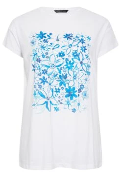 LIMITED COLLECTION Curve White Floral Graphic T-Shirt -Saga Dresses Shop c1f87522 0739 4c 215808 XR
