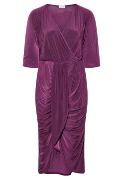 YOURS LONDON Curve Purple Ruffle Wrap Bodycon Dress 10 YOURS LONDON Curve Purple Ruffle Wrap Bodycon Dress -Saga Dresses Shop c210da77 cad6 46 161808 X