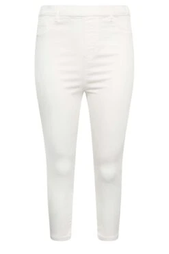 YOURS Curve White Cropped Stretch GRACE Jeggings -Saga Dresses Shop c45feff7 7639 4d 144758 X