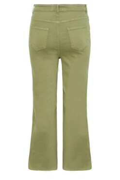 YOURS Curve Khaki Green Stretch Wide Leg Jeans -Saga Dresses Shop c4ab91a4 a0a9 48 142911 Y