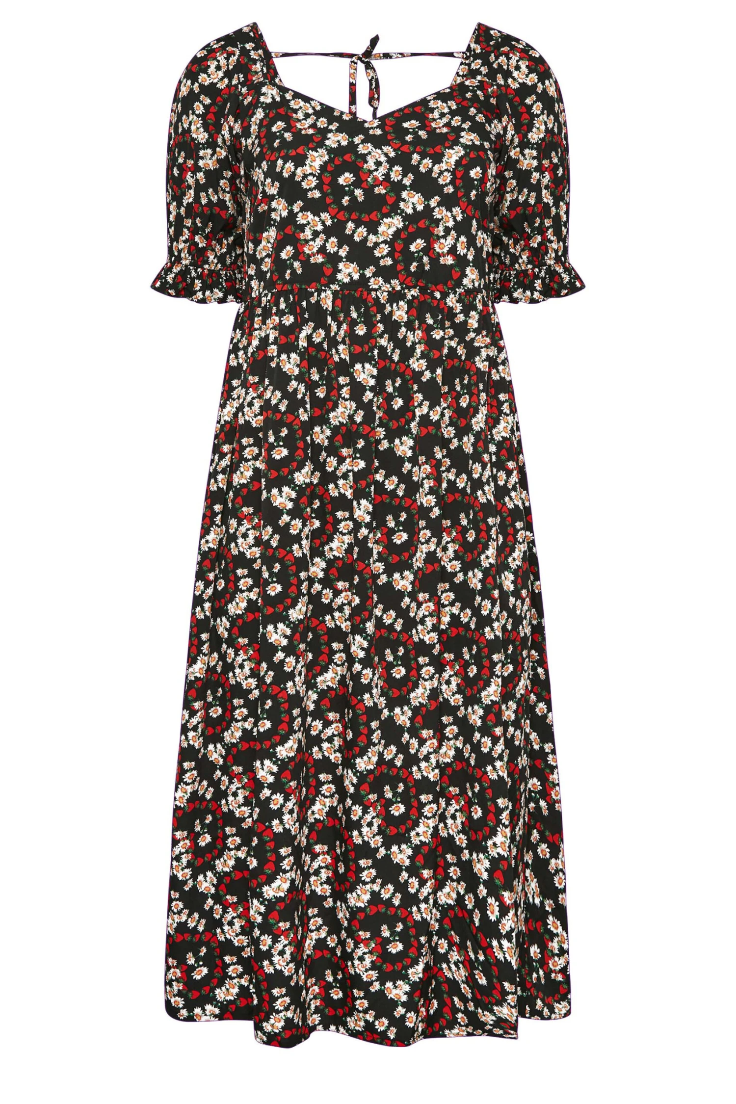 LIMITED COLLECTION Curve Black Mixed Print Sweetheart Dress 5 LIMITED COLLECTION Curve Black Mixed Print Sweetheart Dress - Image 5