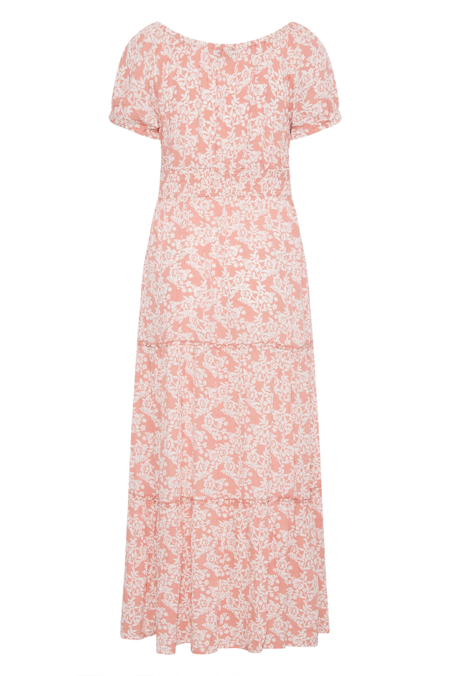 YOURS Curve Pink Floral Bardot Maxi Dress 6 YOURS Curve Pink Floral Bardot Maxi Dress - Image 6