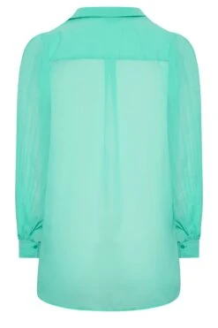 YOURS LONDON Curve Turquoise Blue Pleat Sleeve Shirt 11 YOURS LONDON Curve Turquoise Blue Pleat Sleeve Shirt -Saga Dresses Shop c6cd1652 da28 4f 162008 Y