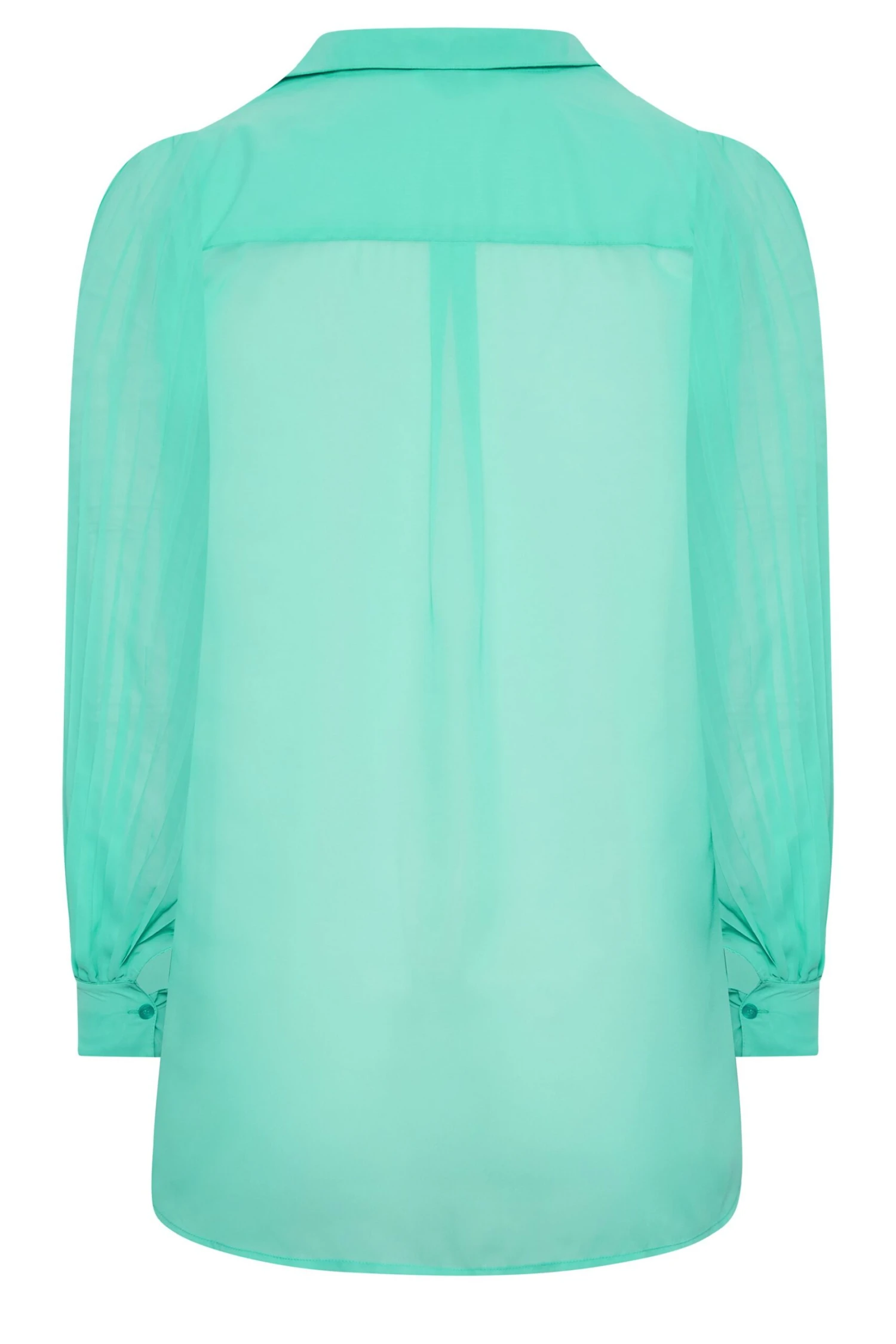 YOURS LONDON Curve Turquoise Blue Pleat Sleeve Shirt 6 YOURS LONDON Curve Turquoise Blue Pleat Sleeve Shirt - Image 6