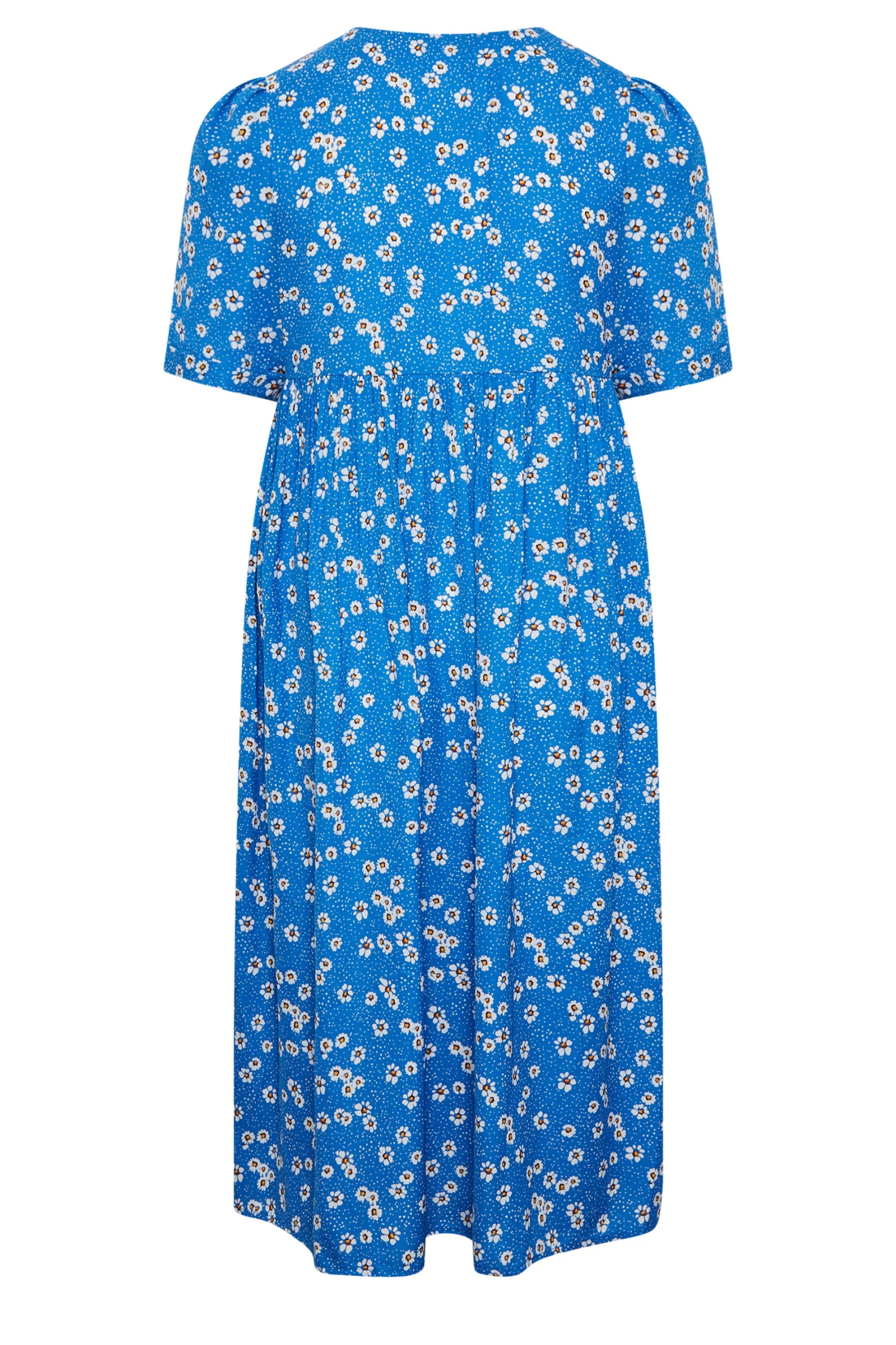 YOURS Curve Blue Daisy Print Smock Dress 6 YOURS Curve Blue Daisy Print Smock Dress - Image 6