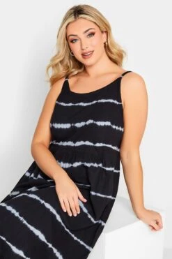 YOURS Curve Black Tie Dye Print Tiered Maxi Sundress -Saga Dresses Shop c732c652 38c2 4a 137358 D