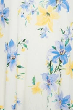 YOURS LONDON Curve White Floral Print Cold Shoulder Top -Saga Dresses Shop c763de2e 0711 42 162115 Z