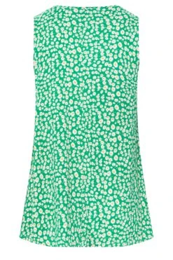 YOURS Curve Green Daisy Print Pleat Front Vest Top 9 YOURS Curve Green Daisy Print Pleat Front Vest Top -Saga Dresses Shop c7d6236c 6cb6 42 302070 Y