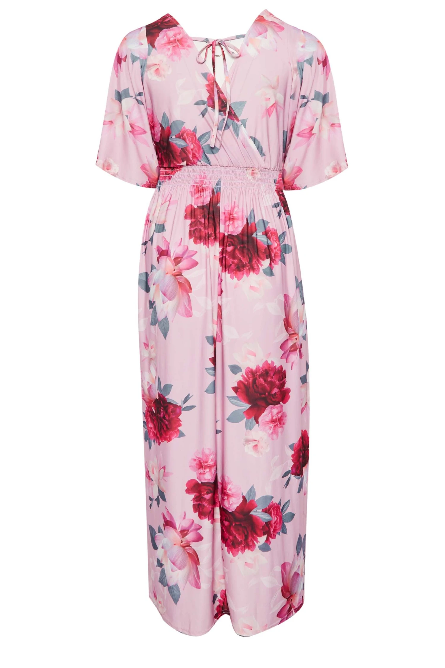 YOURS LONDON Curve Pink Floral Shirred Maxi Dress 7 YOURS LONDON Curve Pink Floral Shirred Maxi Dress - Image 7