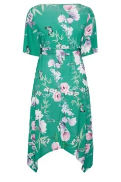 YOURS LONDON Curve Green Floral Hanky Hem Dress -Saga Dresses Shop c8dfdb72 59c0 4b 162137 Y