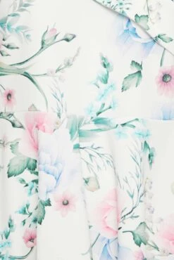 YOURS LONDON Curve White Floral Bardot Peplum Top -Saga Dresses Shop c94b9a6f eb2b 4d 162111 Z