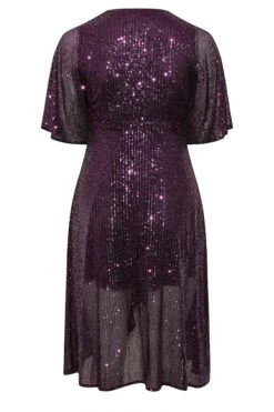 YOURS LONDON Curve Purple Sequin Embellished Double Wrap Dress 11 YOURS LONDON Curve Purple Sequin Embellished Double Wrap Dress -Saga Dresses Shop c9e5bbb0 5045 41 161393 Y