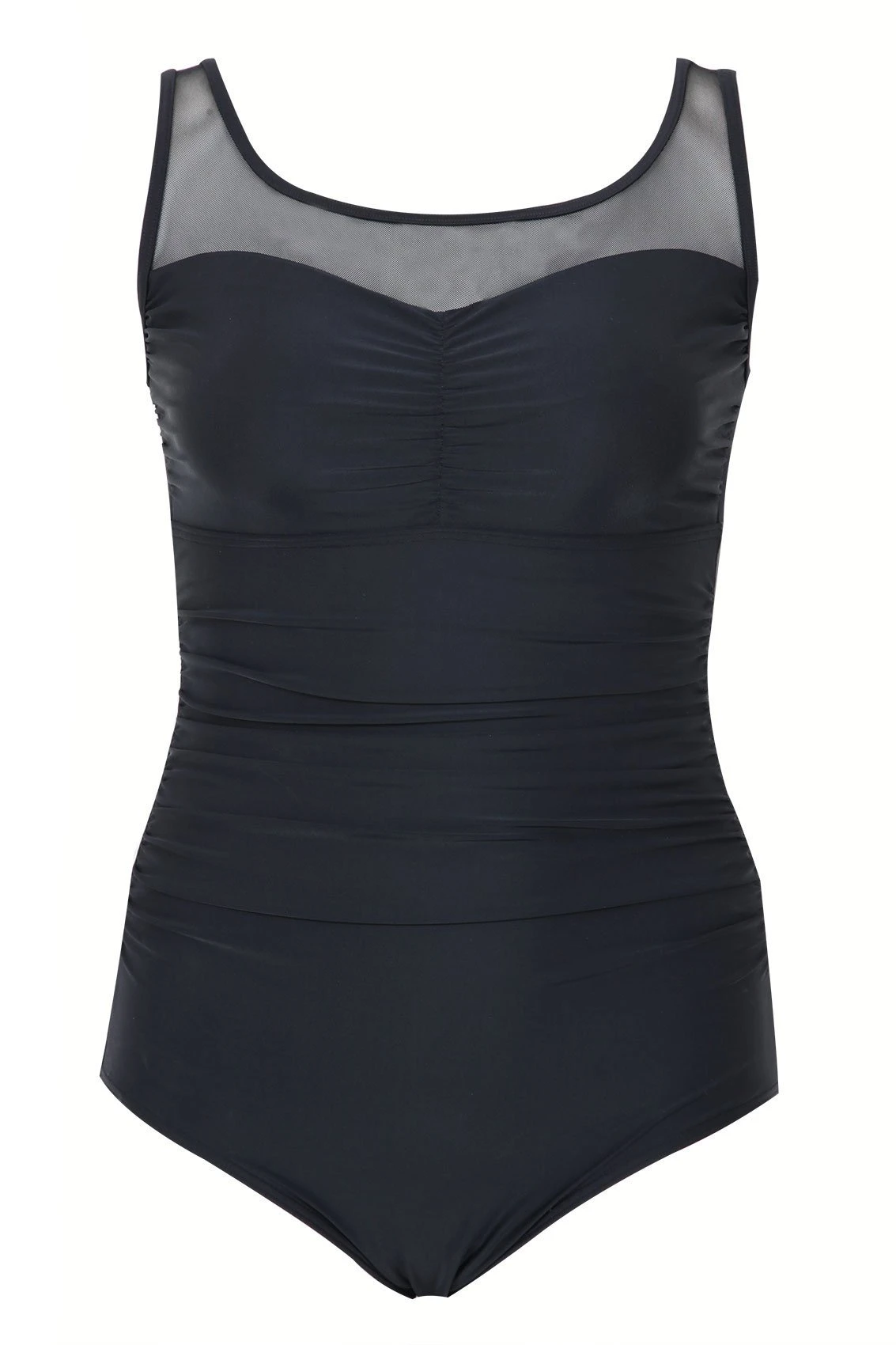 YOURS Curve Black Mesh Panel Tummy Control Swimsuit 3 YOURS Curve Black Mesh Panel Tummy Control Swimsuit - Image 3