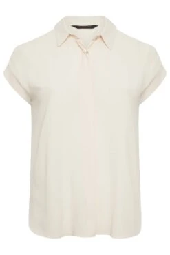 YOURS Curve Cream Collared Shirt -Saga Dresses Shop cac86636 aac6 4b 174299 X