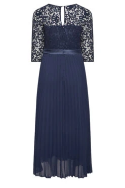 YOURS LONDON Curve Navy Blue Lace Pleated Maxi Dress 13 YOURS LONDON Curve Navy Blue Lace Pleated Maxi Dress -Saga Dresses Shop cc653988 cd5a 45 161900 Y