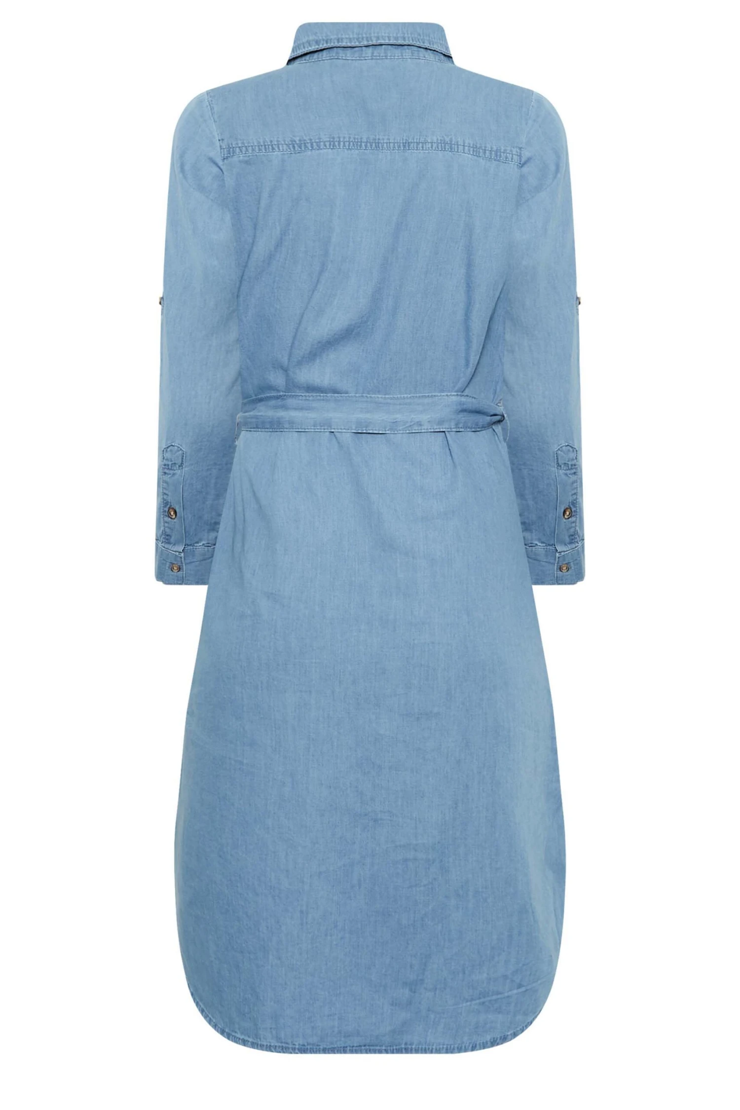 YOURS PETITE Curve Blue Denim Chambray Shirt Dress 1 YOURS PETITE Curve Blue Denim Chambray Shirt Dress