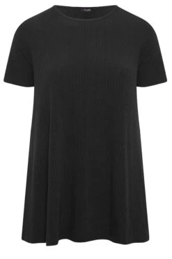 YOURS Curve 2 PACK Black Ribbed Swing Tops -Saga Dresses Shop cc70e70c a94e 45 320952 X