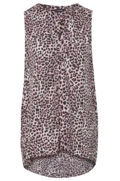 YOURS Curve Pink Leopard Print Pleat Detail Top -Saga Dresses Shop cc7c94d4 df4a 45 173962 X