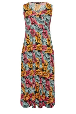 YOURS Curve Black Tropical Leaf Print Wrap Maxi Dress 10 YOURS Curve Black Tropical Leaf Print Wrap Maxi Dress -Saga Dresses Shop cc8c2955 1d0f 44 301902 X