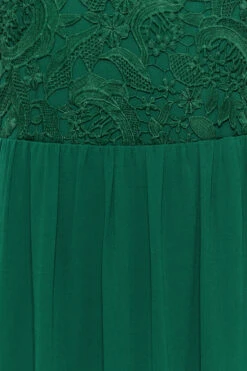 YOURS LONDON Curve Forest Green Lace Front Chiffon Maxi Dress -Saga Dresses Shop cd588968 2a32 45 161891 Z