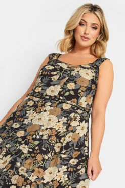 YOURS Curve Black Floral Tiered Maxi Sundress 8 YOURS Curve Black Floral Tiered Maxi Sundress -Saga Dresses Shop cdb73d11 f502 44 137470 D