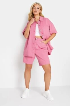 YOURS Curve Pink Denim Shirt