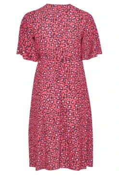 YOURS LONDON Curve Red Leopard Print Midi Wrap Dress 11 YOURS LONDON Curve Red Leopard Print Midi Wrap Dress -Saga Dresses Shop d02472a9 486e 45 161728 Y