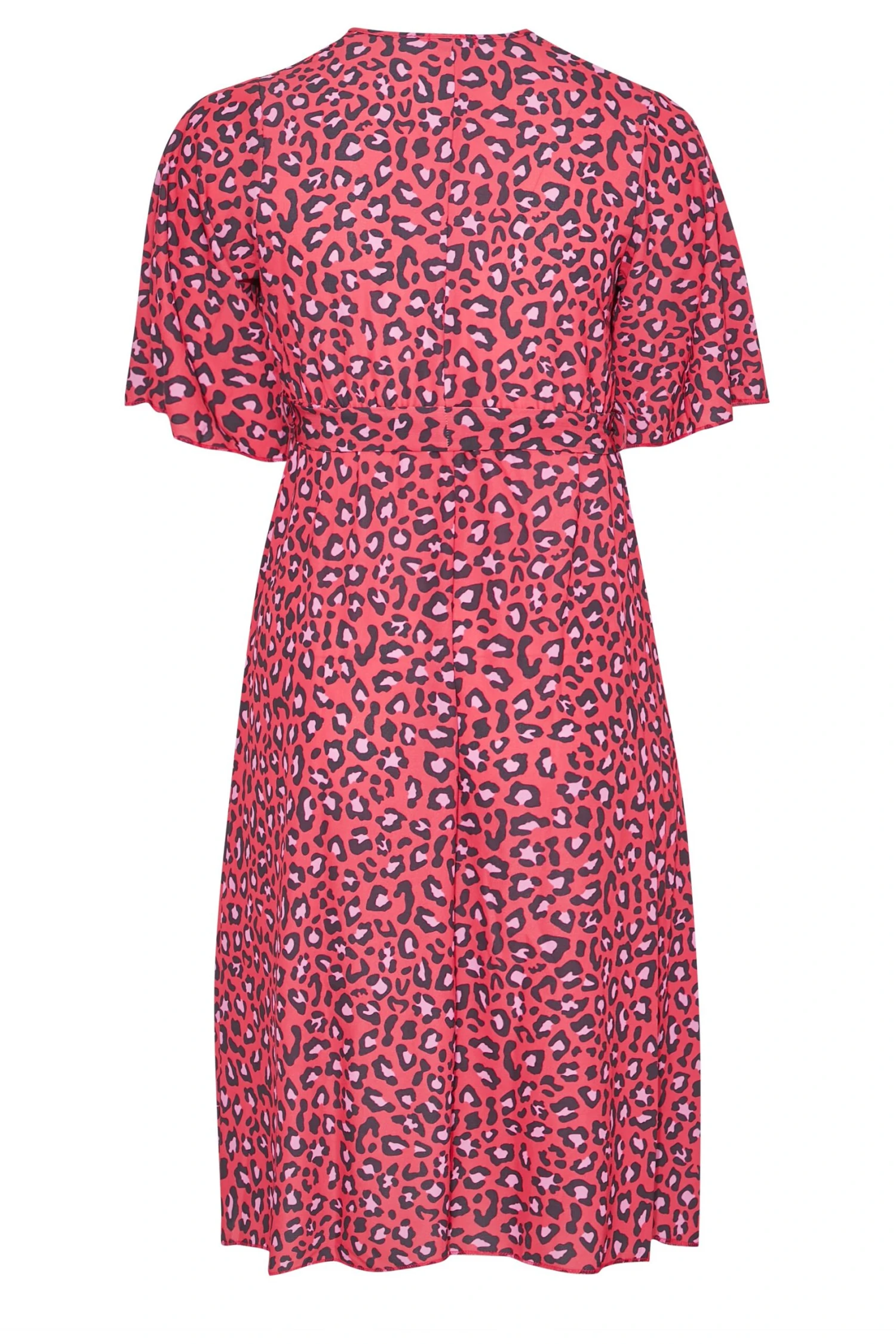 YOURS LONDON Curve Red Leopard Print Midi Wrap Dress 6 YOURS LONDON Curve Red Leopard Print Midi Wrap Dress - Image 6