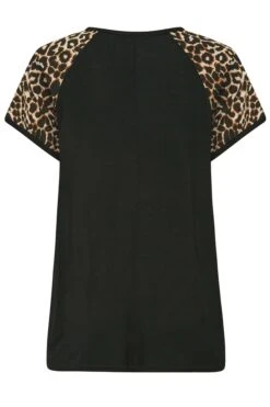 LIMITED COLLECTION Curve Black Leopard Print Raglan T-Shirt -Saga Dresses Shop d08a076b adca 47 215775 YR