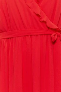 YOURS LONDON Curve Red Ruffle Wrap Dress -Saga Dresses Shop d1c7e3fc c515 41 161888 ZR