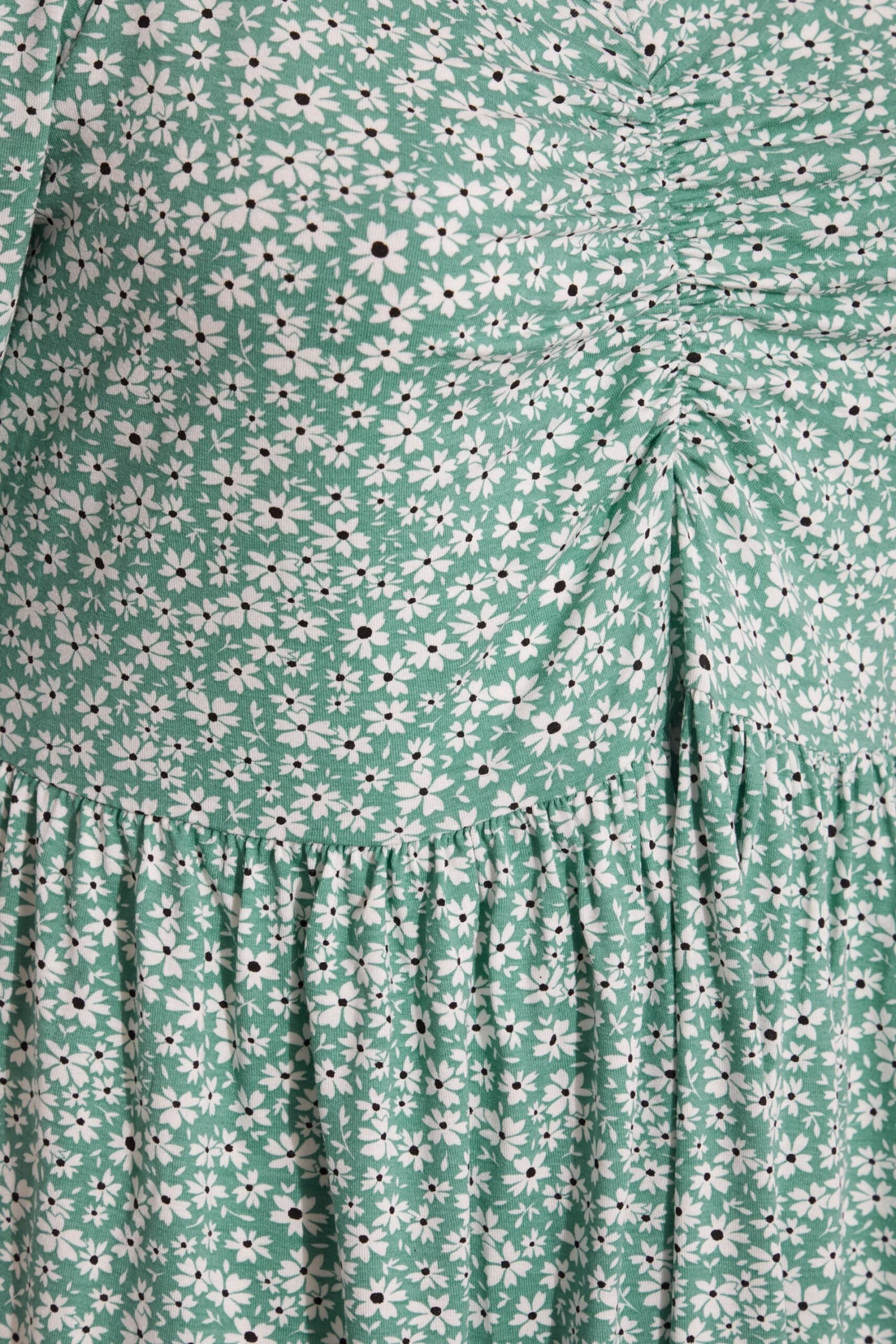YOURS Curve Green Floral Ruched Top 4 YOURS Curve Green Floral Ruched Top - Image 4