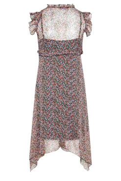 YOURS Curve Black Floral Hanky Hem Dress 11 YOURS Curve Black Floral Hanky Hem Dress -Saga Dresses Shop d38391b0 d832 4d 174009 Y