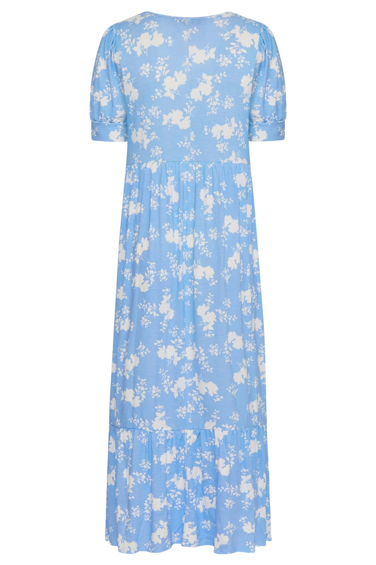YOURS Curve Blue Floral V-Neck Maxi Dress 6 YOURS Curve Blue Floral V-Neck Maxi Dress - Image 6
