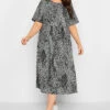YOURS Curve Grey Mixed Animal Print Midi Smock Dress