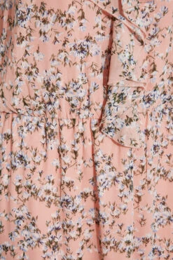 YOURS LONDON Curve Pink Floral Print Ruffle Maxi Dress -Saga Dresses Shop d6b57d93 77b6 4e 161125 S