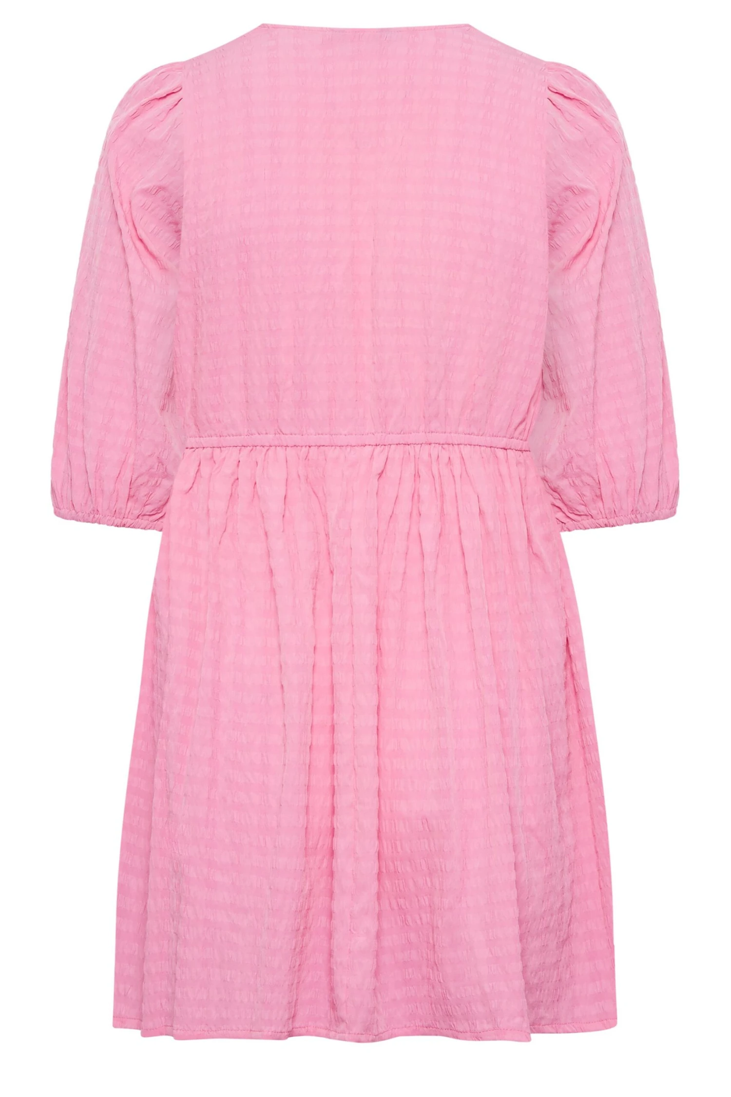 YOURS Curve Pink Textured Wrap Top 6 YOURS Curve Pink Textured Wrap Top - Image 6