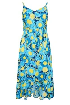 LIMITED COLLECTION Curve Blue Floral Frill Hem Midaxi Dress 10 LIMITED COLLECTION Curve Blue Floral Frill Hem Midaxi Dress -Saga Dresses Shop d7d4a488 86fd 42 215496 X