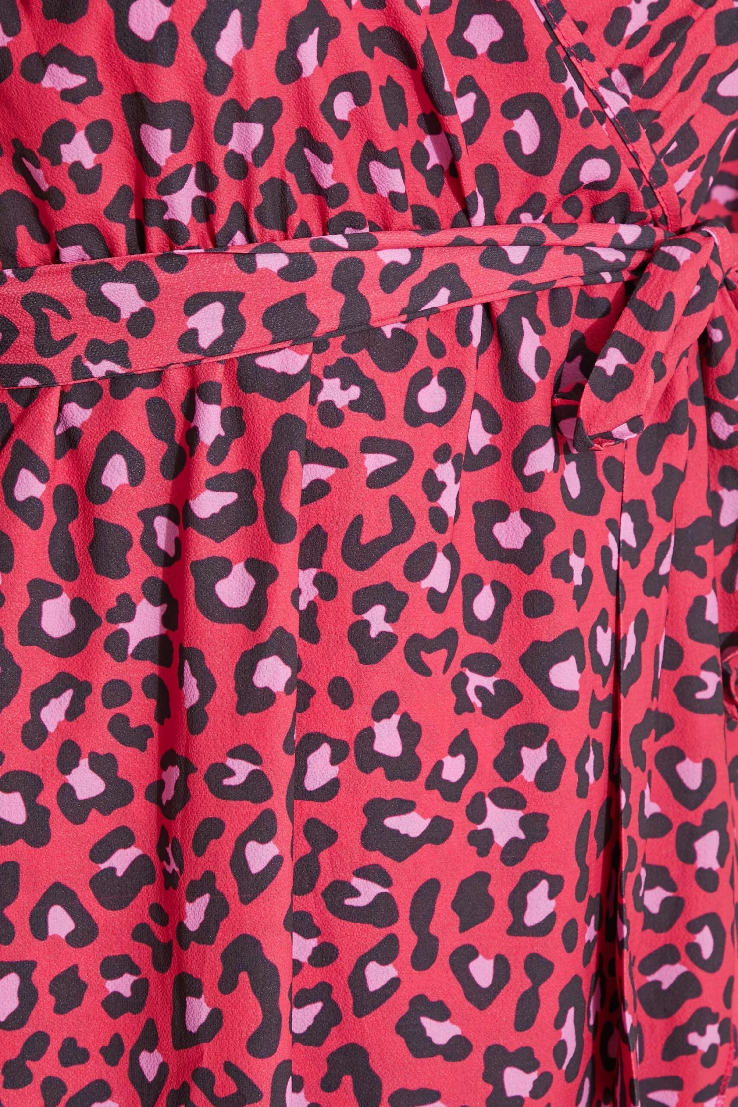 YOURS LONDON Curve Red Leopard Print Midi Wrap Dress 4 YOURS LONDON Curve Red Leopard Print Midi Wrap Dress - Image 4