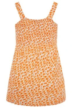 YOURS Curve Orange Floral Shirred Smock Vest Top 11 YOURS Curve Orange Floral Shirred Smock Vest Top -Saga Dresses Shop d9e6f75d 3931 47 131328 BK